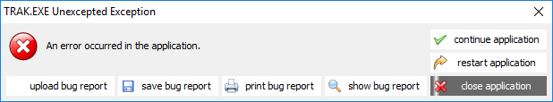 Bug Report Dialogue box