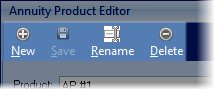 Annuity Production Editor Toolbar