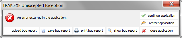 Bug Report Dialogue box