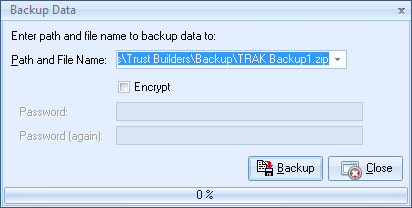 Bachup Restore dialogue box