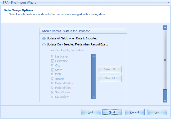 Import Data Merge Configuration