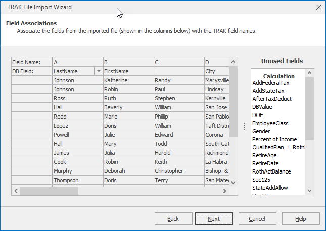 Import Field Associations