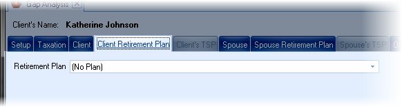 Gap Analysis Retirement Plan Tab