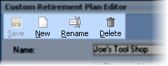 Custom Retirement Plan Menu Bar