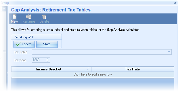 SetupGapRetireTaxTables